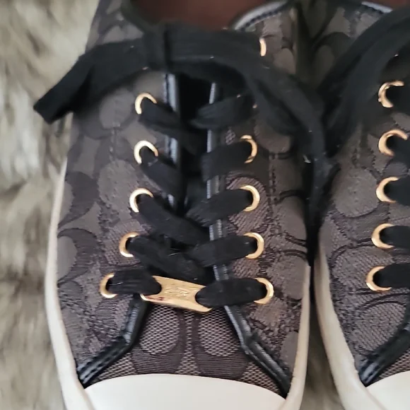 Coach Black and Gray Signature Sneakers - Picture 7 of 16
